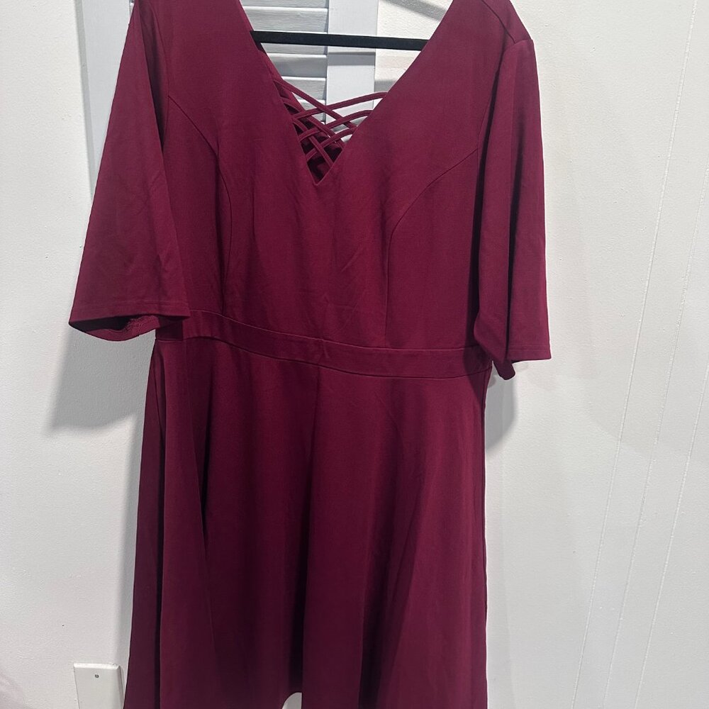 City Chic ponte cross-front skater dress size 20W NWT